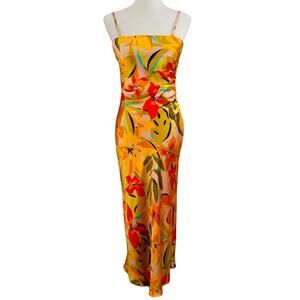 House of Harlow 1960 Tropical Print satin slip Dress size Small